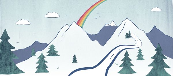 Social Facebook Header trees mountains rainbow